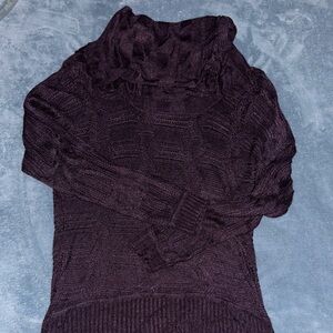 Green Dragon Deep Purple Cowl Neck Sweater